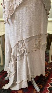 Peruzzi Cream Knitted Unique 2 Piece Suit Skirt & Top