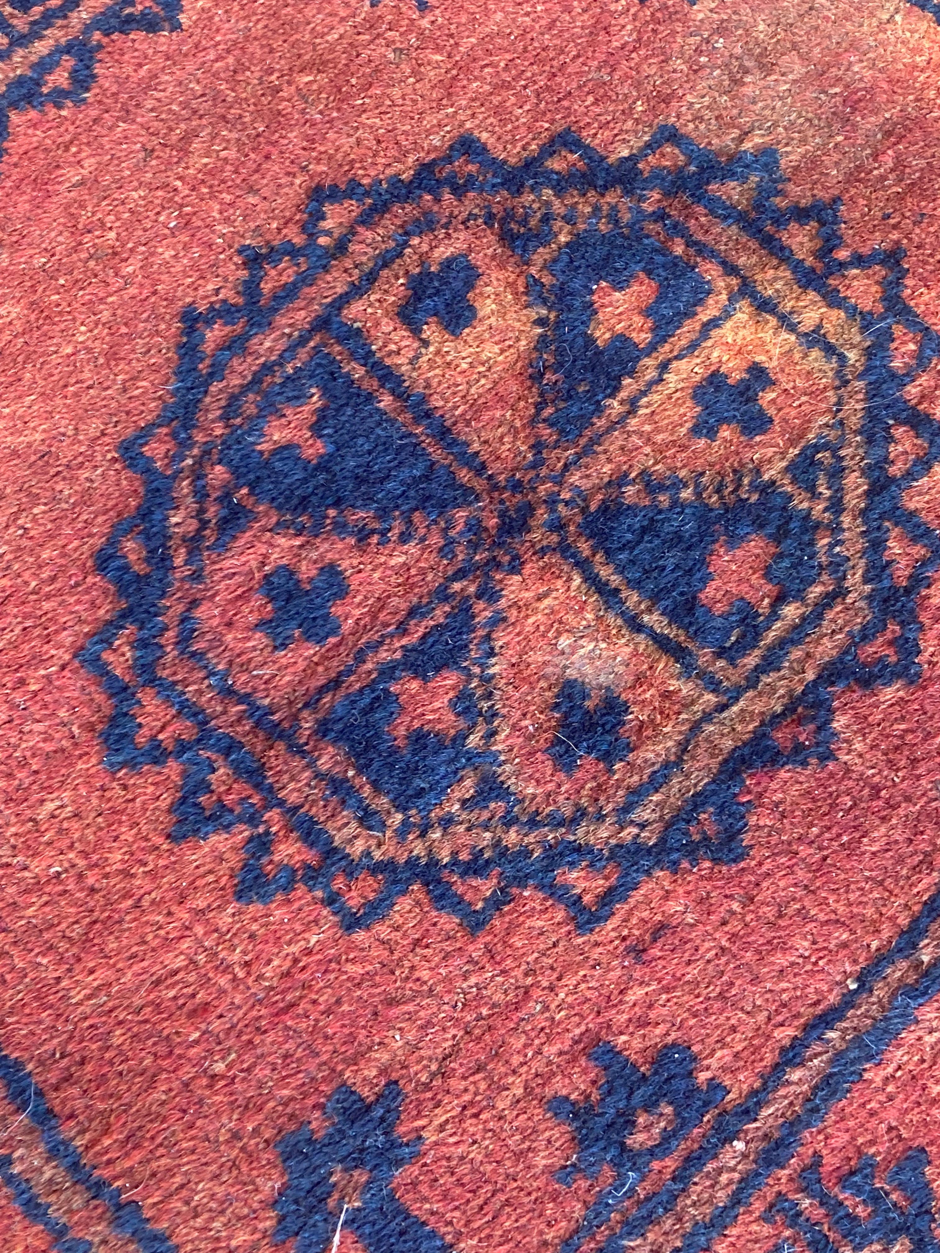Rug Wool Runner Afghan Khal Mohammedi Hand Knotted Tribal Nomad Red & Black Long