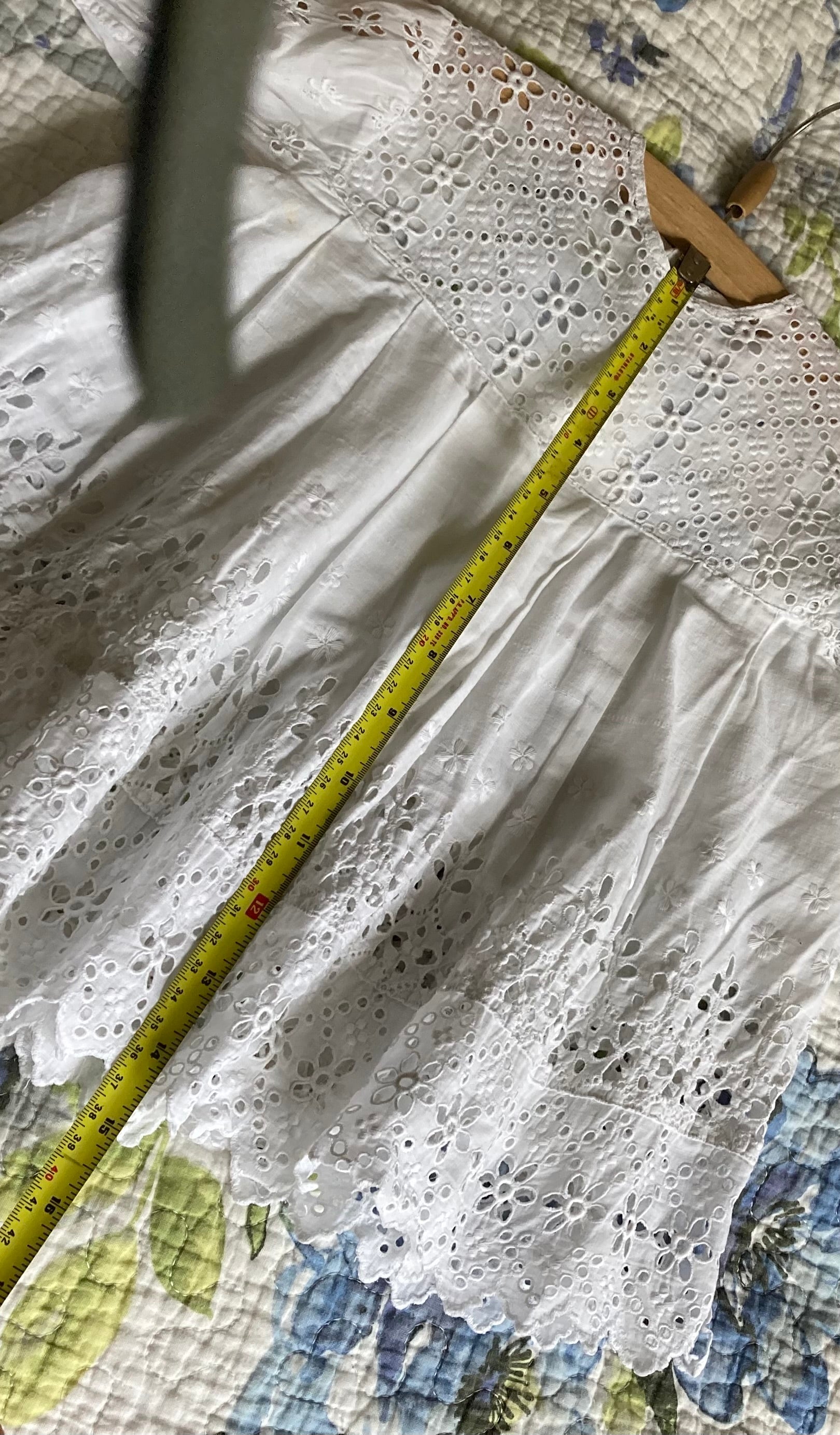 Vintage / Antique Babies / Dolls Dress Broderie Anglaise White Cotton