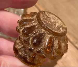 Lovely Lot of Reclaimed Victorian Art Glass Knobs / Handles / Pulls … Amber & Clear