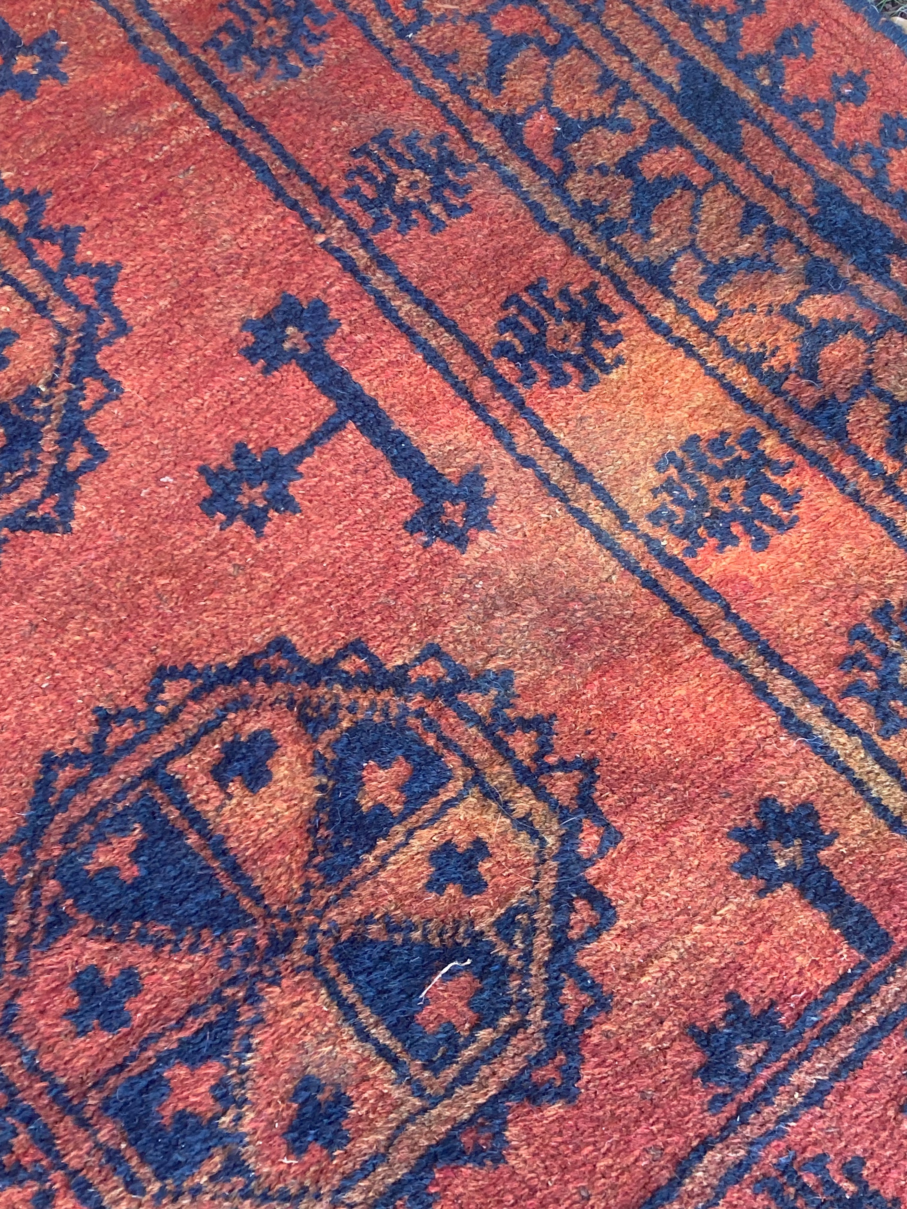 Rug Wool Runner Afghan Khal Mohammedi Hand Knotted Tribal Nomad Red & Black Long