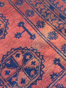 Rug Wool Runner Afghan Khal Mohammedi Hand Knotted Tribal Nomad Red & Black Long