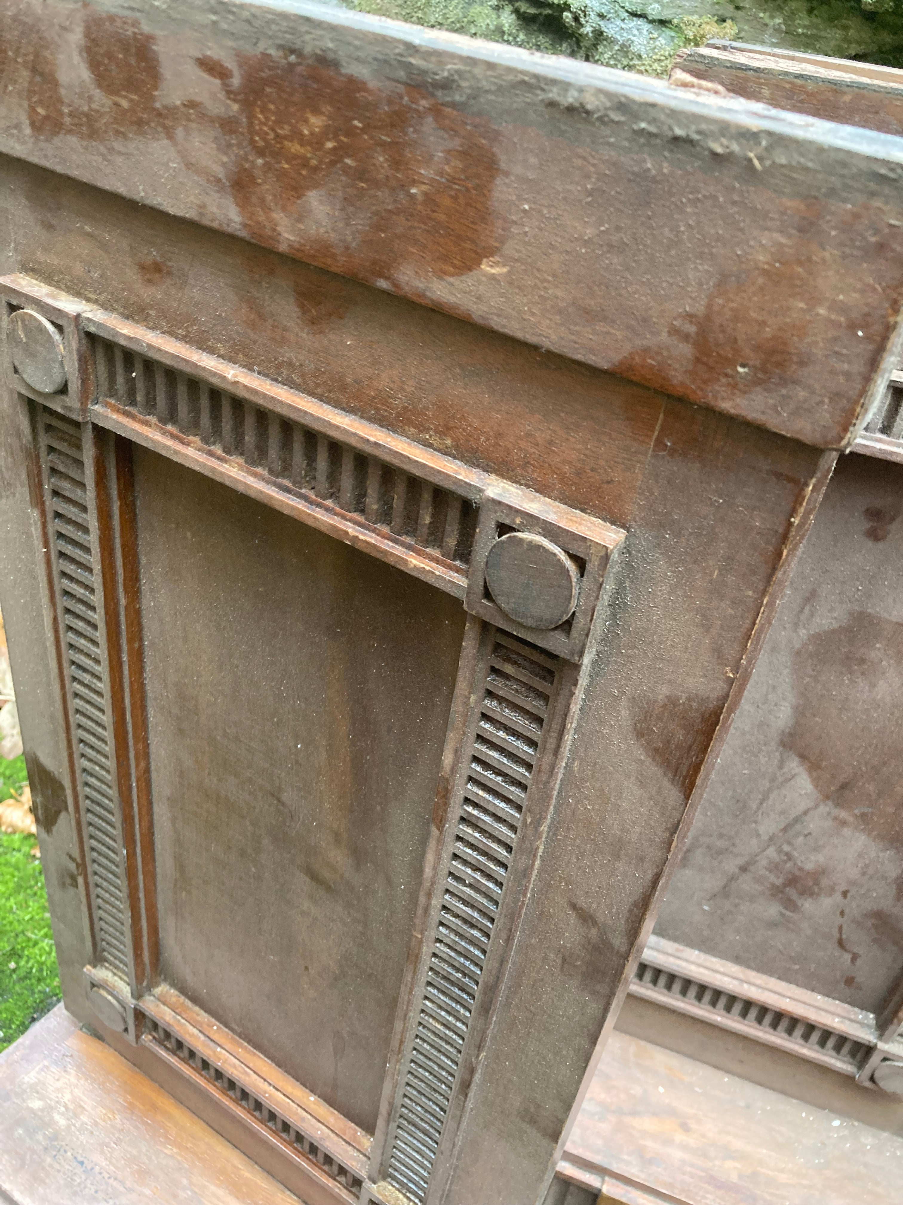 Pair of Salvaged Oak Furniture Panels Architectural … Off Fireplace or Pulpit perhaps ? Arts & Crafts Style