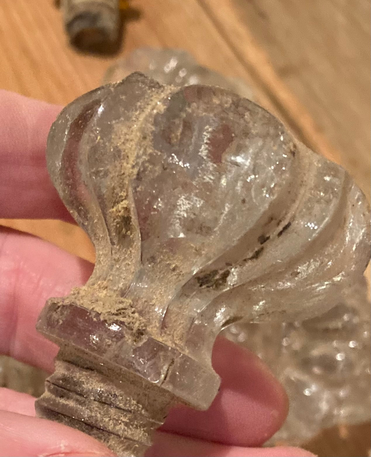 Lovely Lot of Reclaimed Victorian Art Glass Knobs / Handles / Pulls … Amber & Clear