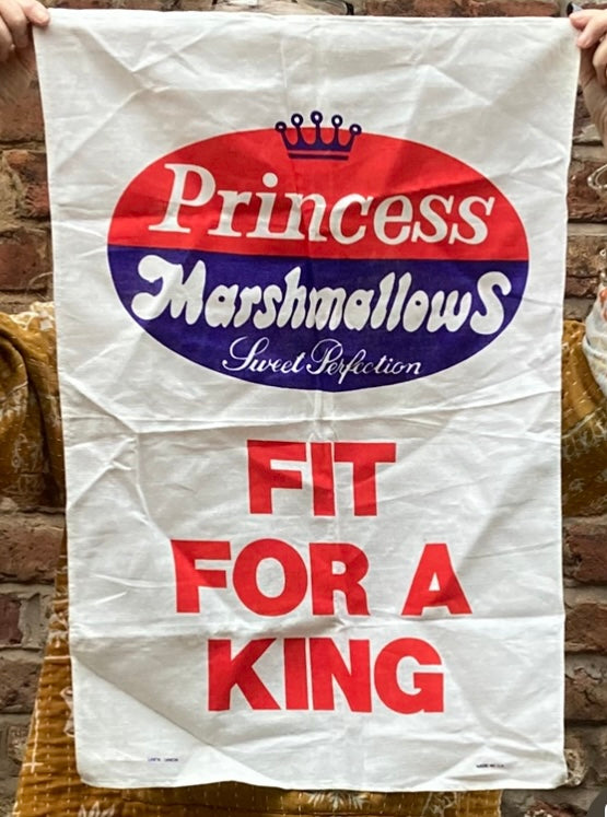Princess Marshmallows Advertising Linen Tea Towel Vintage 1970’s