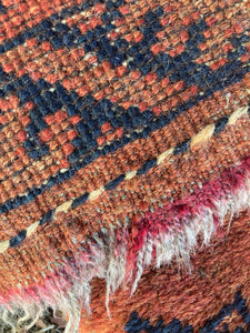 Rug Wool Runner Afghan Khal Mohammedi Hand Knotted Tribal Nomad Red & Black Long