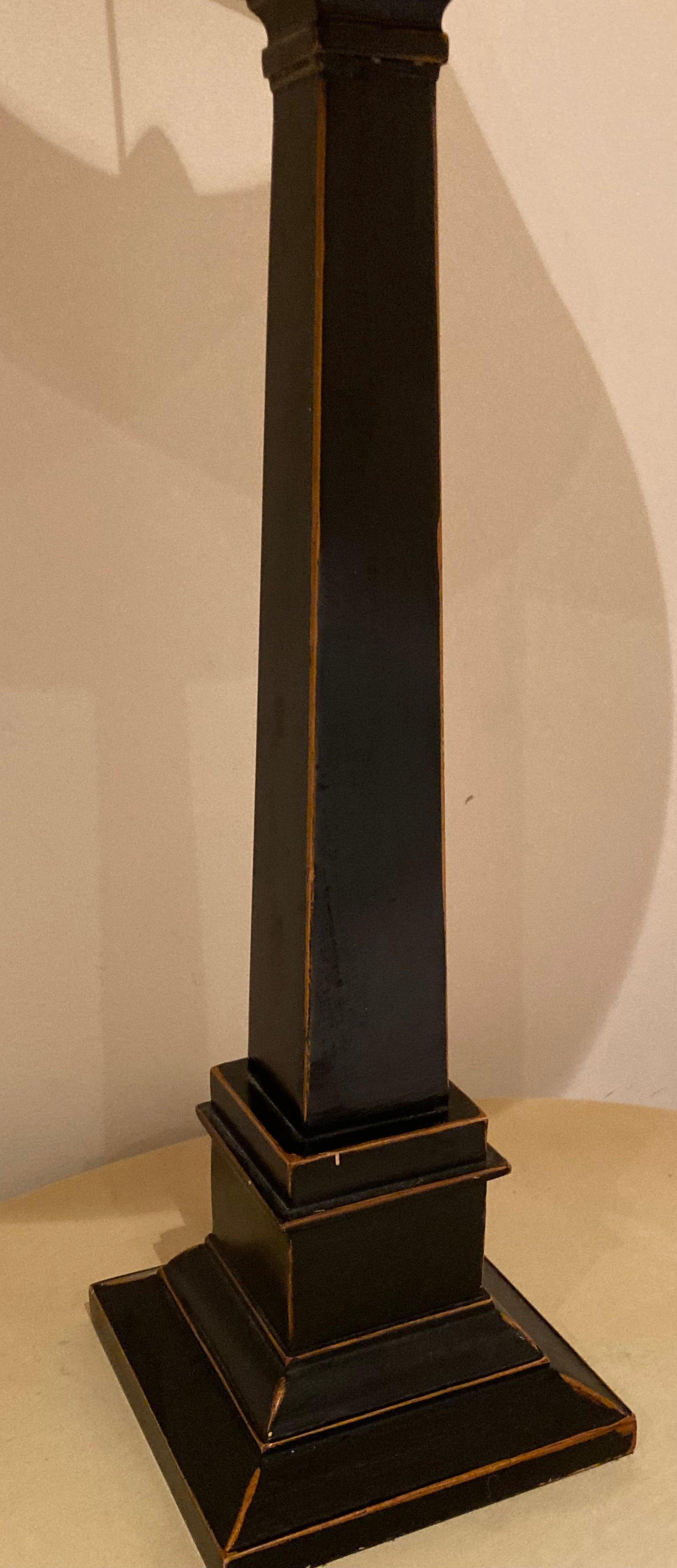 Laura Ashley Henshaw Lamp Base Tall Wooden Column Table 16" High Distressed
