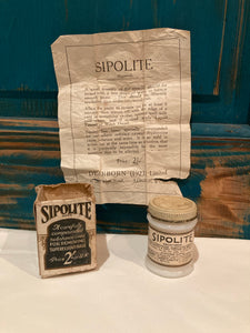 SIPOLITE Original 1920’s Chemist Bottle, Box & Instruction Leaflet - Hair Removal Powder (Depilatory) from “The ROARING 20’s”