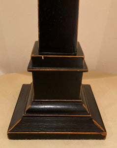 Laura Ashley Henshaw Lamp Base Tall Wooden Column Table 16" High Distressed