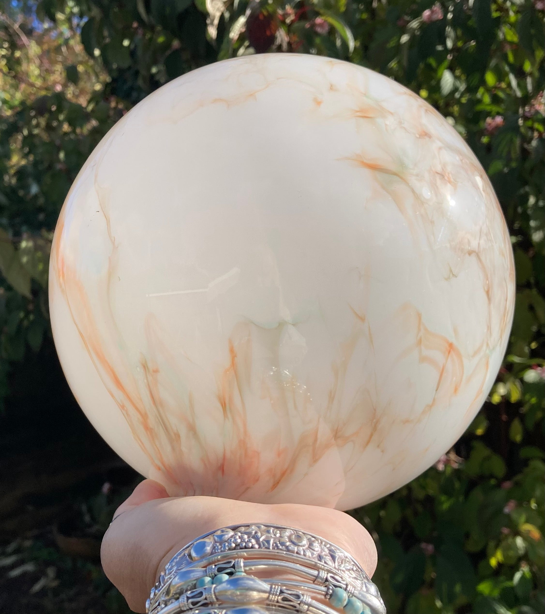 Antique Art Deco Marble Glass Globe Lampshade
