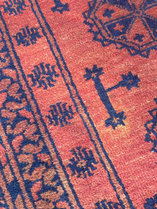 Rug Wool Runner Afghan Khal Mohammedi Hand Knotted Tribal Nomad Red & Black Long