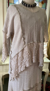 Peruzzi Cream Knitted Unique 2 Piece Suit Skirt & Top