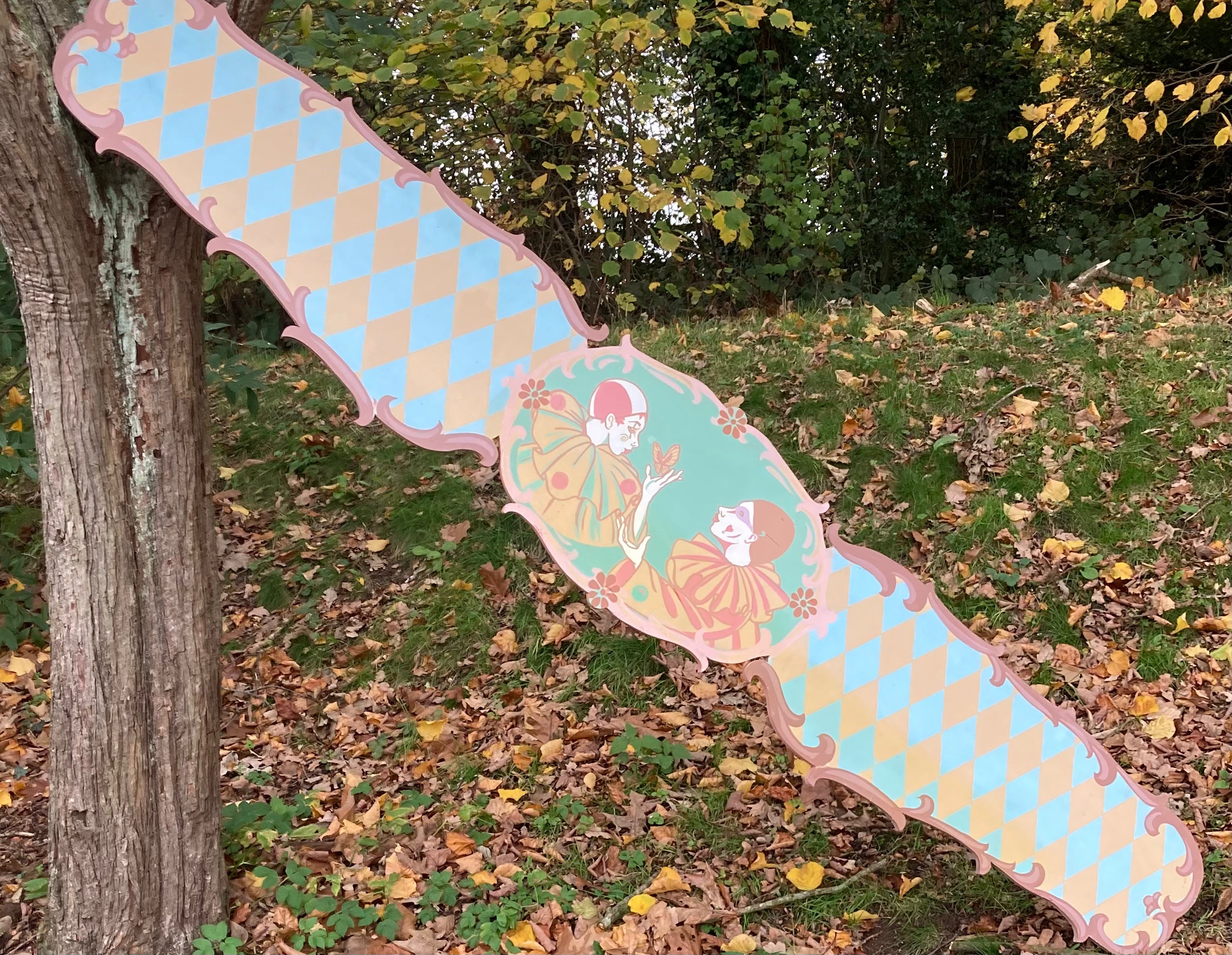 Wooden Pierrot Clown Theatre / Circus Prop 2 Metres Long