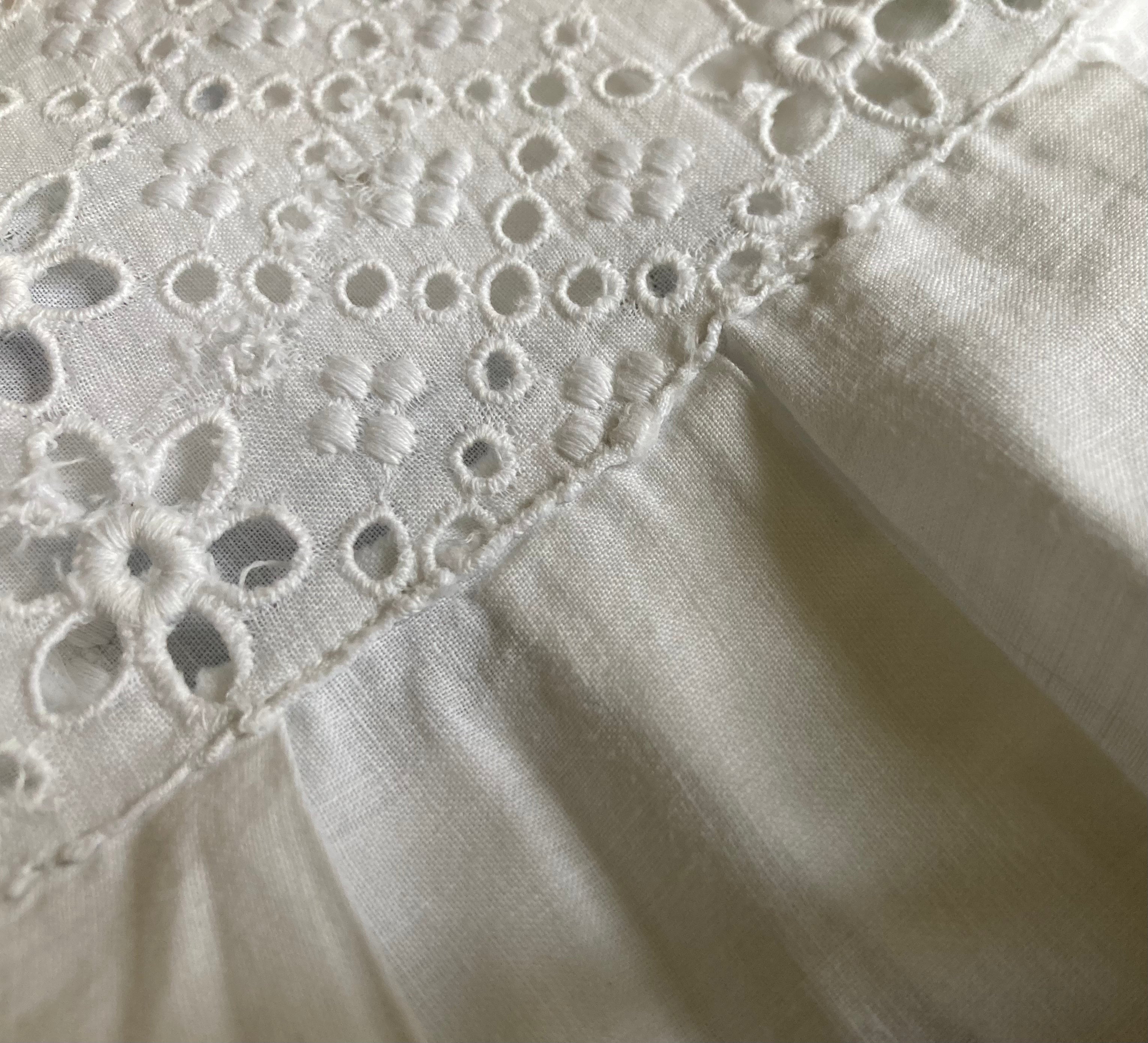 Vintage / Antique Babies / Dolls Dress Broderie Anglaise White Cotton