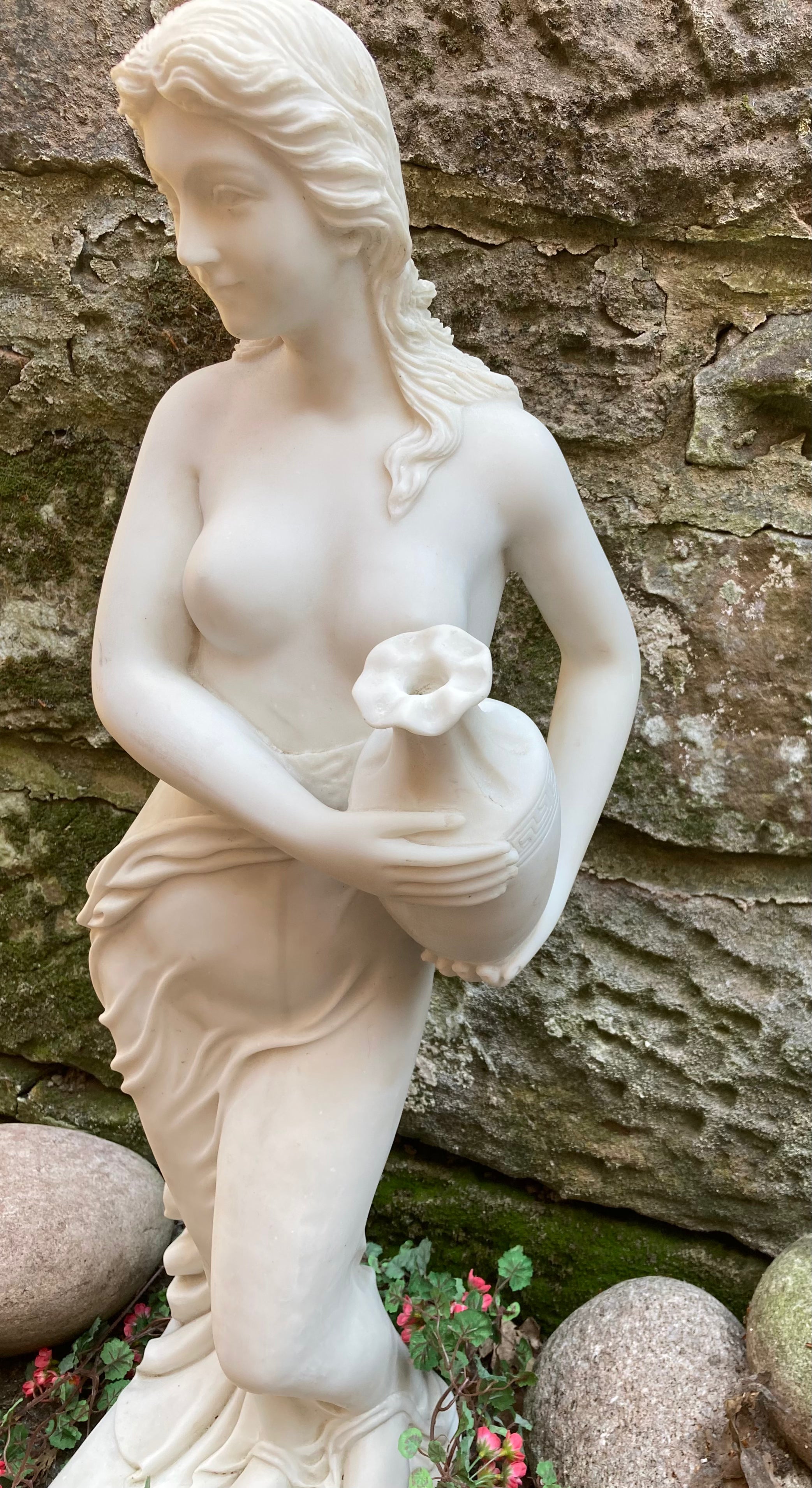 Greek Goddess Water Bearer Garden Statue /  Sculpture Composite Marble