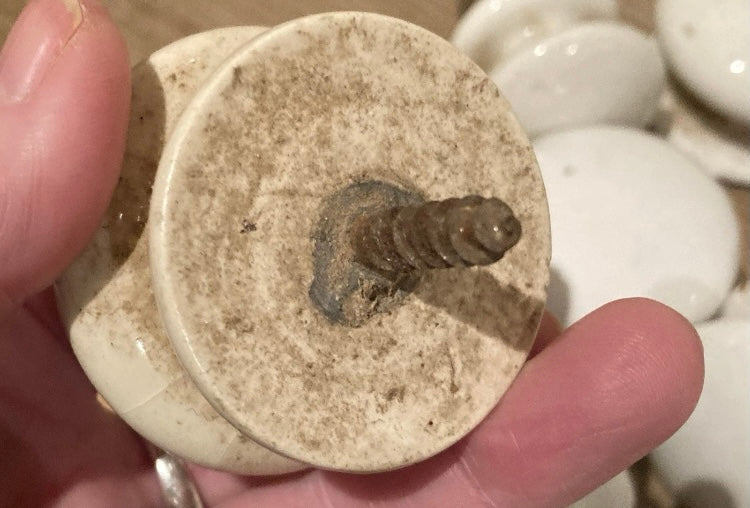 Large Job Lot of Reclaimed Porcelain Door Knobs / Handles Uncleaned & Reclaimed - See Photos