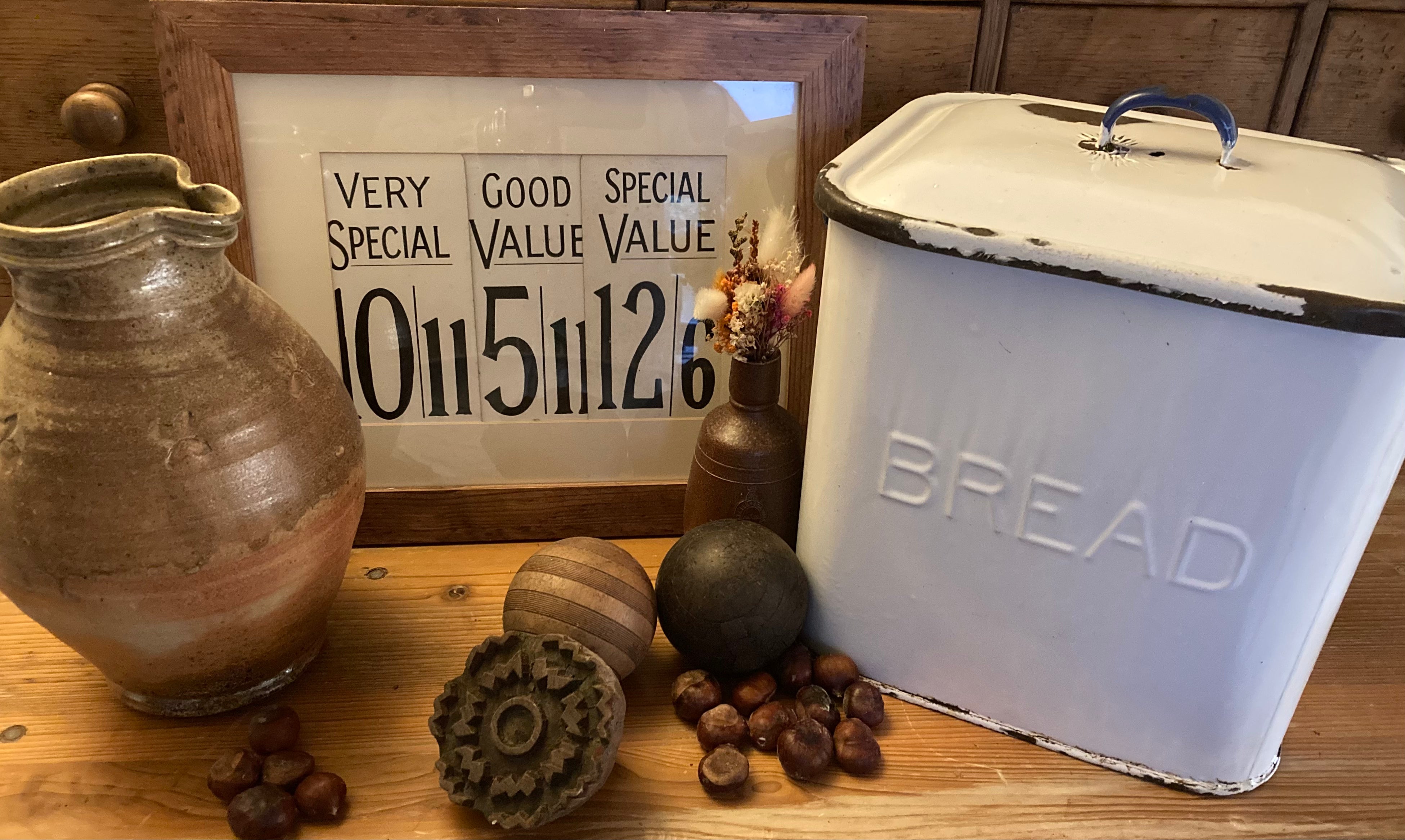 Vintage Enamel Bread Bin