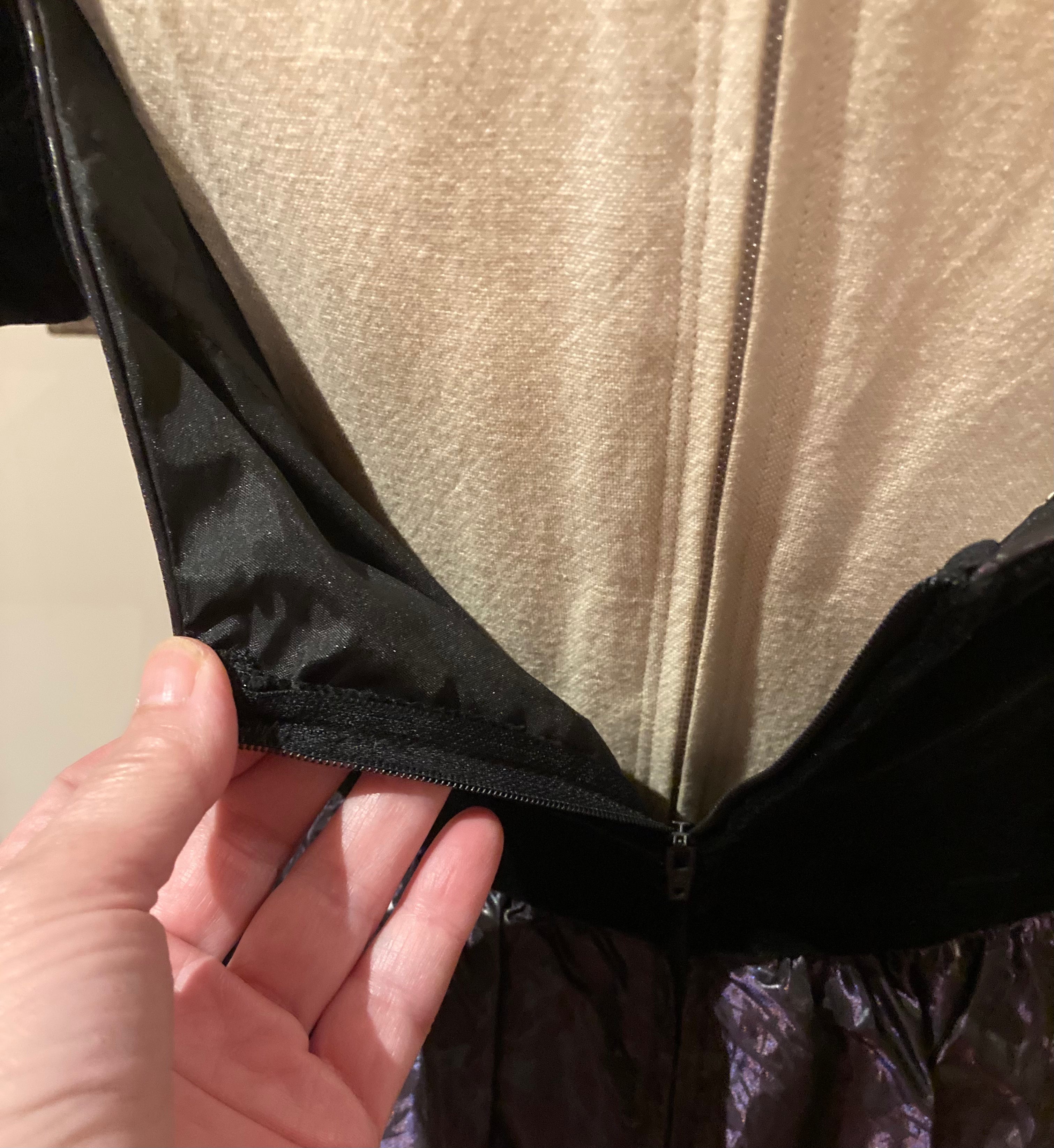 Laura Ashley Ball Gown Dress Party Glam Rock Vintage Taffeta Black Purple Velvet