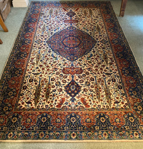 Beautiful Wool Rug Machine Made Quality Traditional Wilton Style Large 90.5 x 55.5 Inches