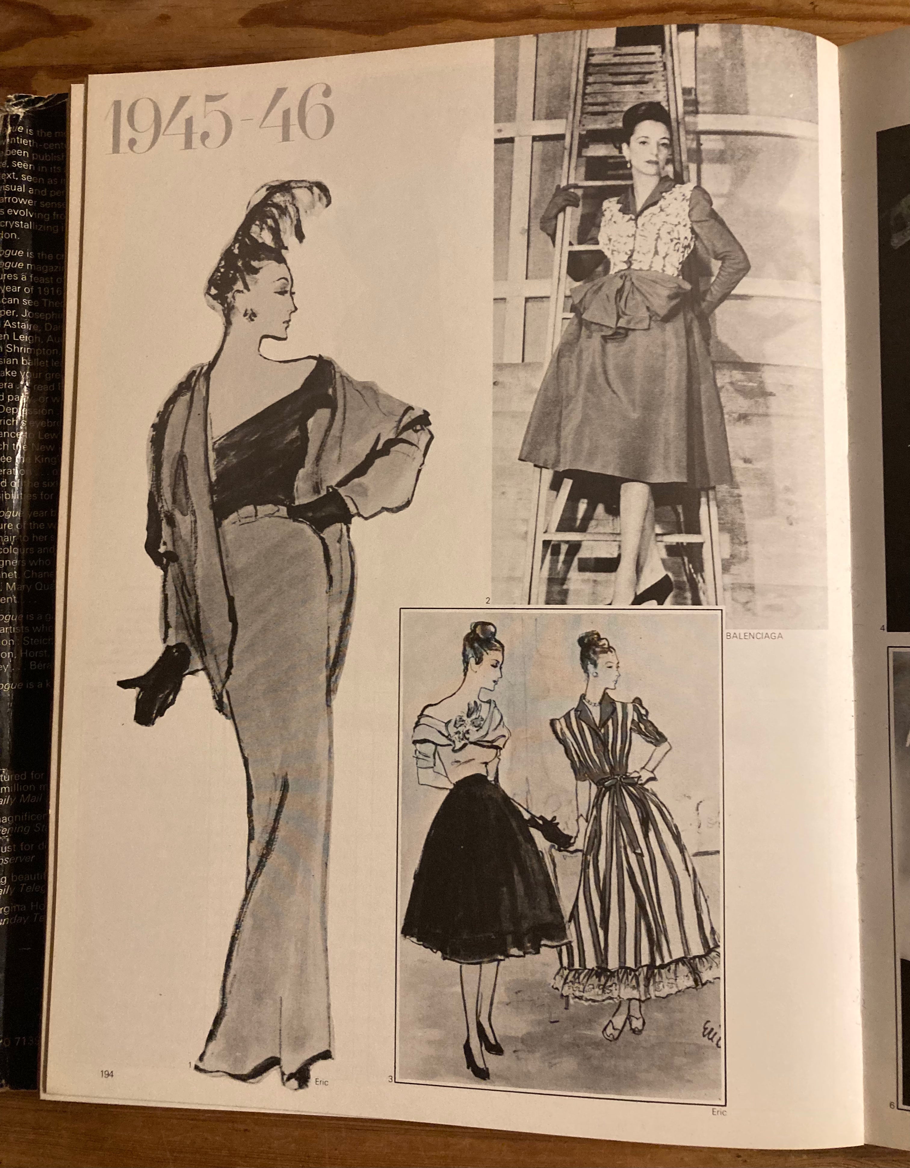 Vintage 1975 Vogue Hardback Book - Six Decades of Fashion, 344 pages