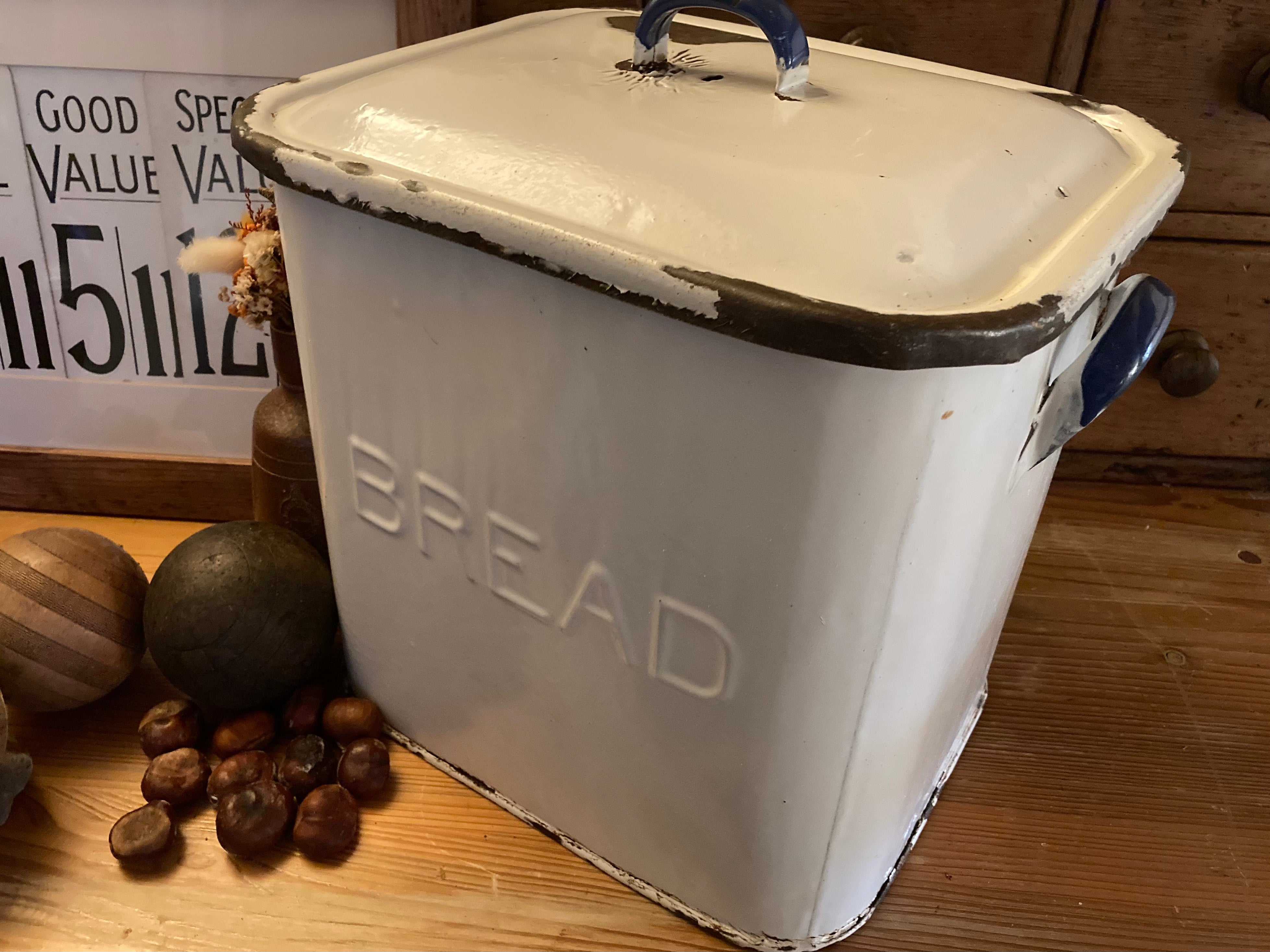 Vintage Enamel Bread Bin