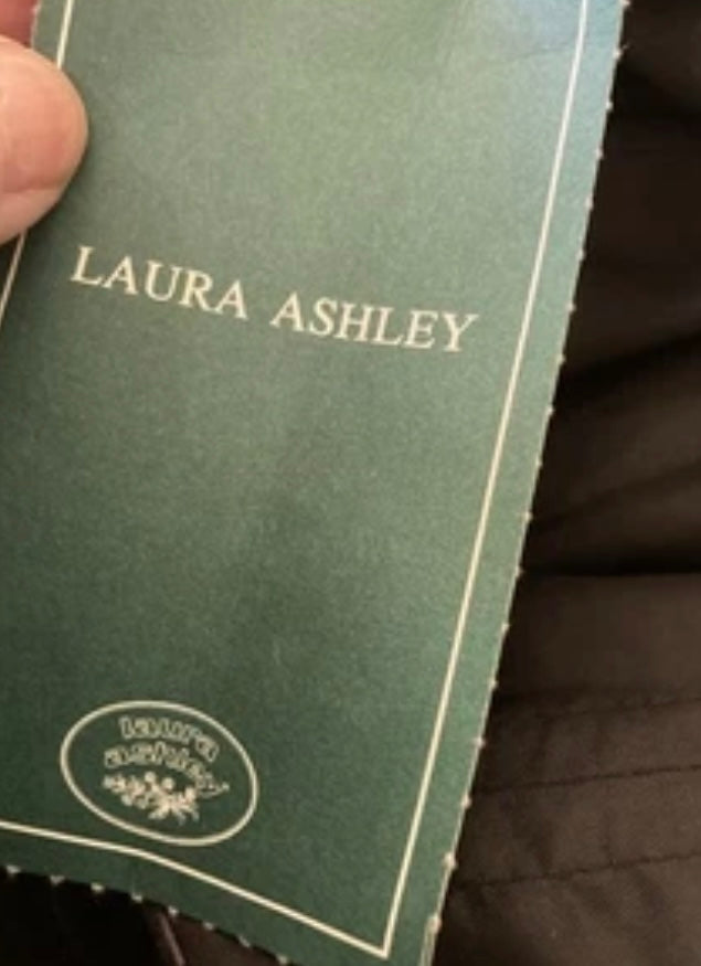 Laura Ashley Ball Gown Dress Party Glam Rock Vintage Taffeta Black Purple Velvet