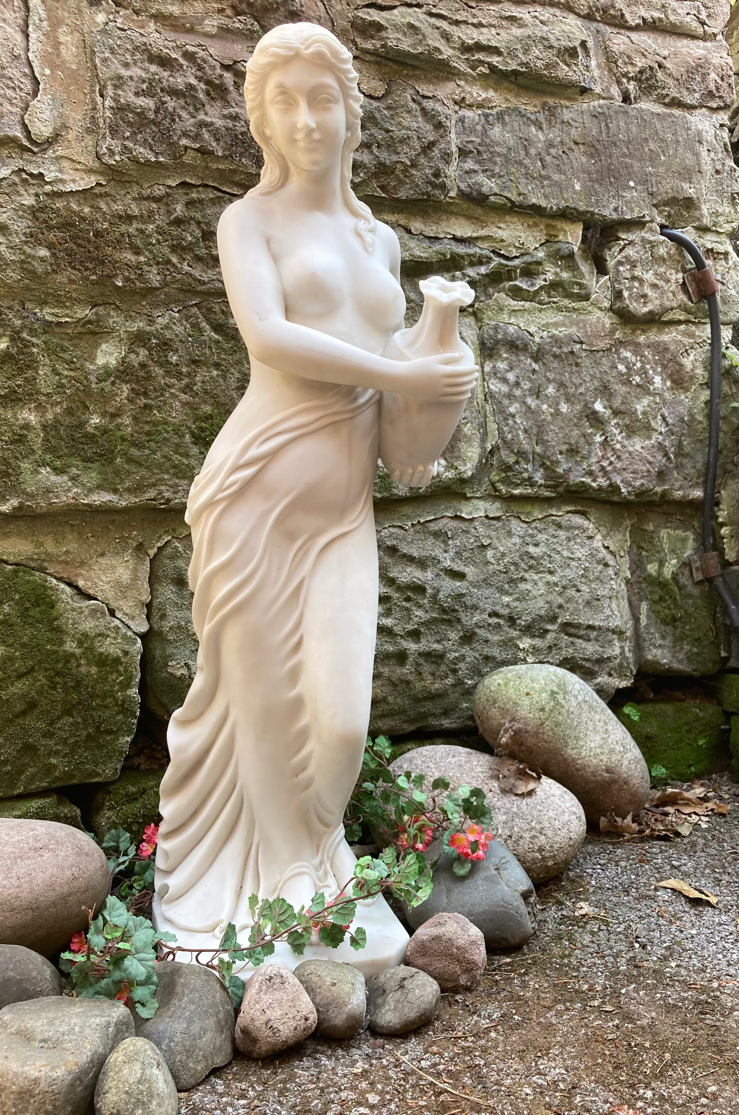 Greek Goddess Water Bearer Garden Statue /  Sculpture Composite Marble