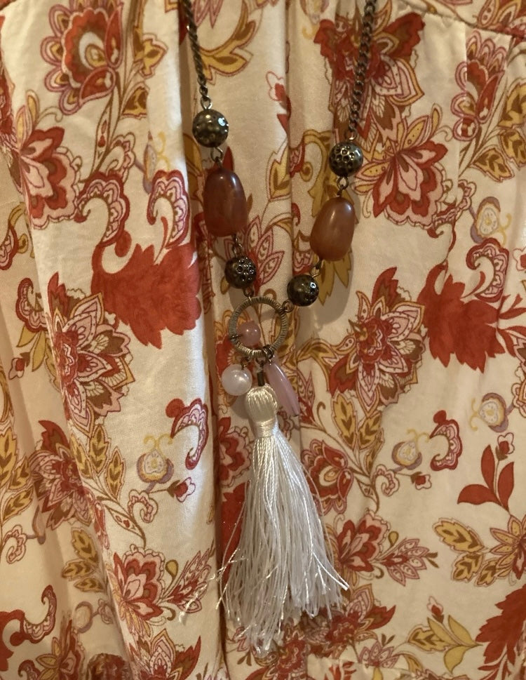 Boho Chic Flower Print 1970’s Bohemian Style Floaty Dress