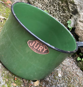 Vintage Kitchen Wares .. Emerald Green Scales & Pan
