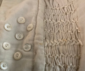 Antique Cotton Baby’s Smock, Pleated & Embroidered Shirt