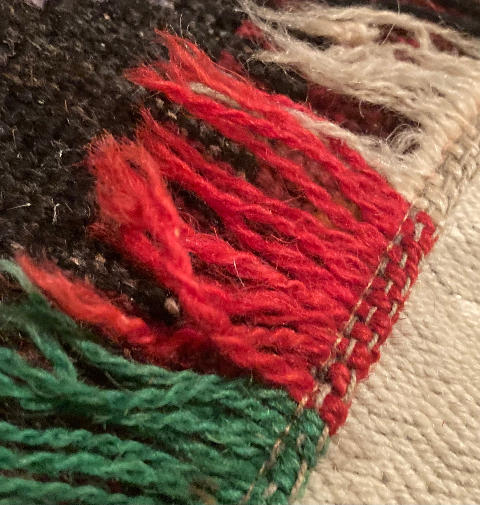 Folk Art Small Peacock Hand Woven Kilim Rug Wool & Silk circa 50yrs of age ..