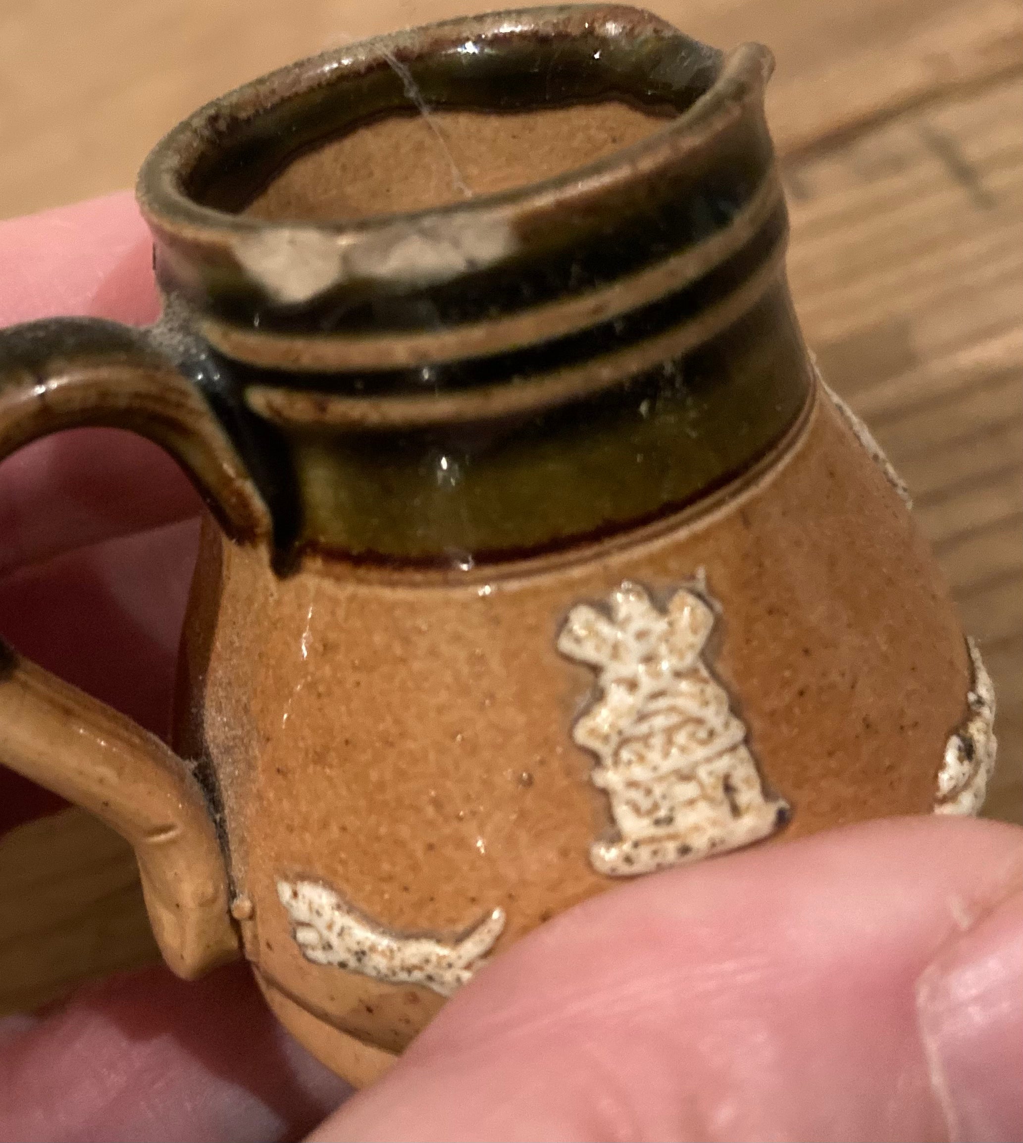 Doulton Lambeth Jug Antique Miniature Stoneware … Harvest / Hunting / Autumnal
