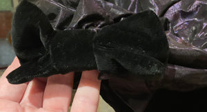 Laura Ashley Ball Gown Dress Party Glam Rock Vintage Taffeta Black Purple Velvet