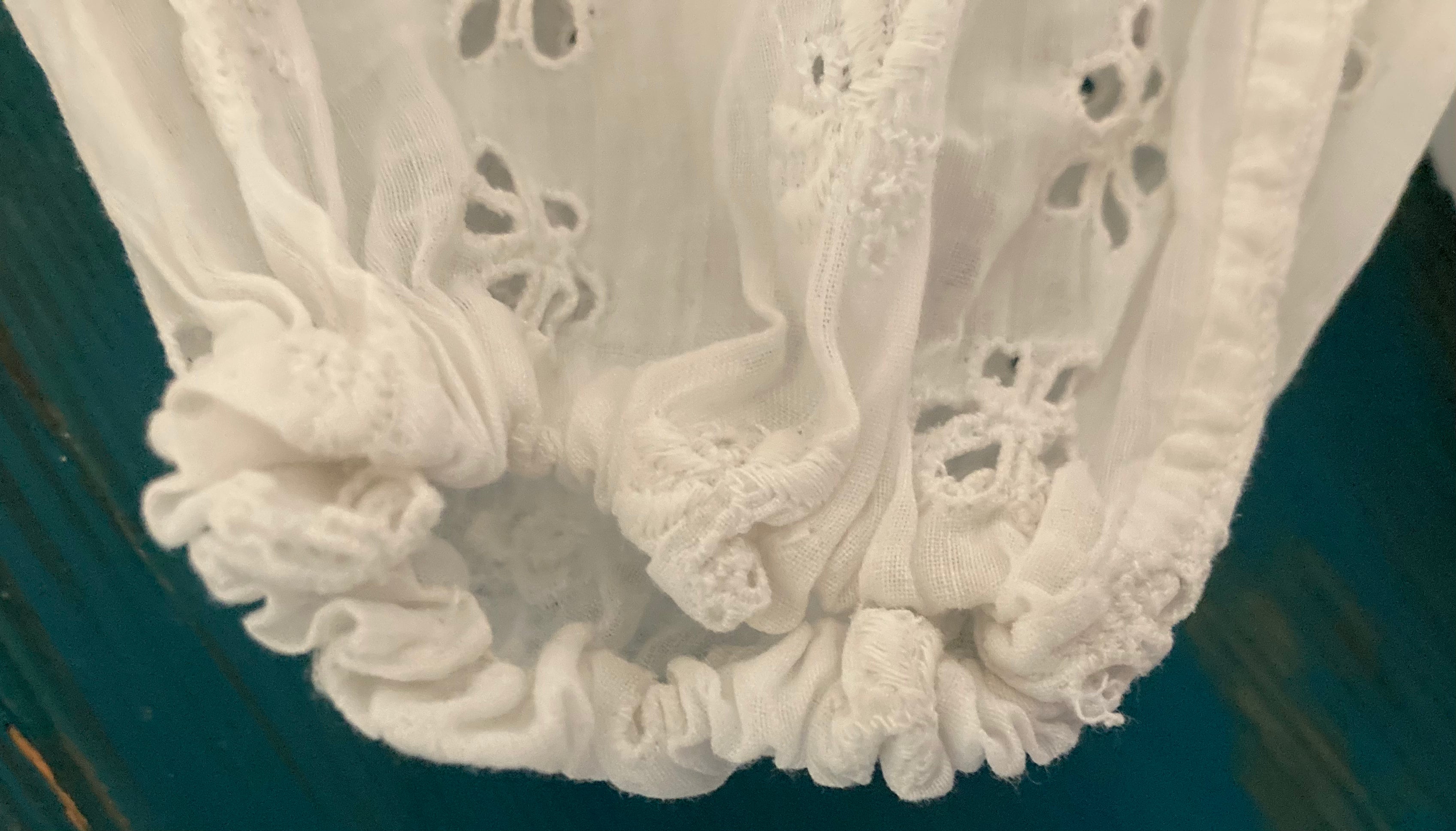 Vintage / Antique Babies / Dolls Dress Broderie Anglaise White Cotton
