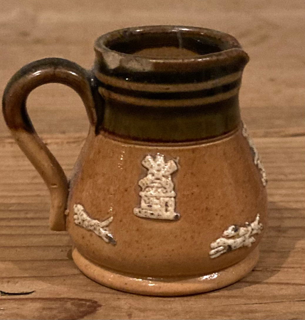 Doulton Lambeth Jug Antique Miniature Stoneware … Harvest / Hunting / Autumnal