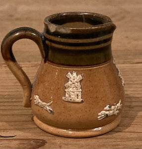 Doulton Lambeth Jug Antique Miniature Stoneware … Harvest / Hunting / Autumnal