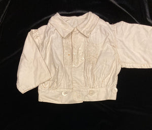 Antique Cotton Baby’s Smock, Pleated & Embroidered Shirt