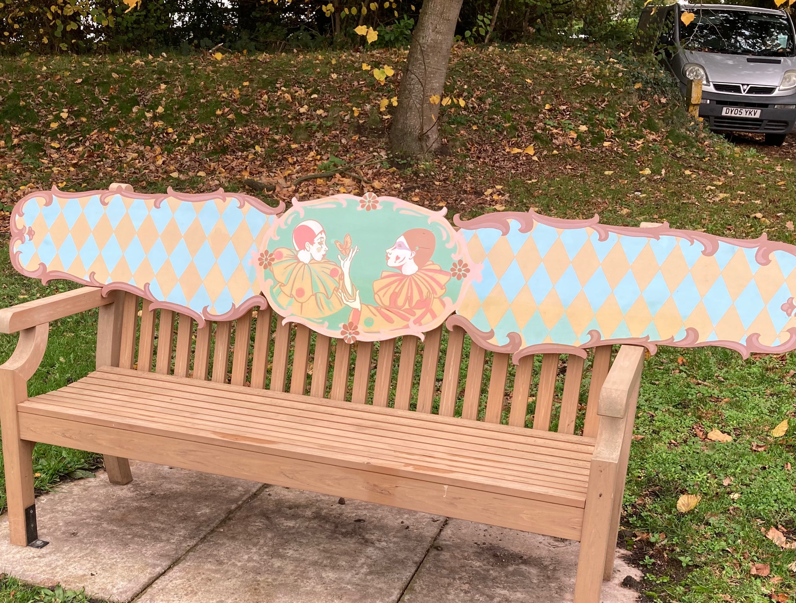 Wooden Pierrot Clown Theatre / Circus Prop 2 Metres Long