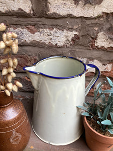 Shabby Chic Enamel Jug Vintage 1950’s Flowers / Floral