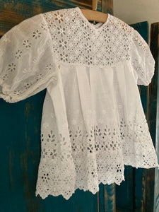 Vintage / Antique Babies / Dolls Dress Broderie Anglaise White Cotton