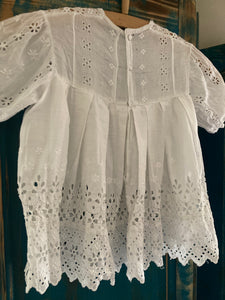 Vintage / Antique Babies / Dolls Dress Broderie Anglaise White Cotton