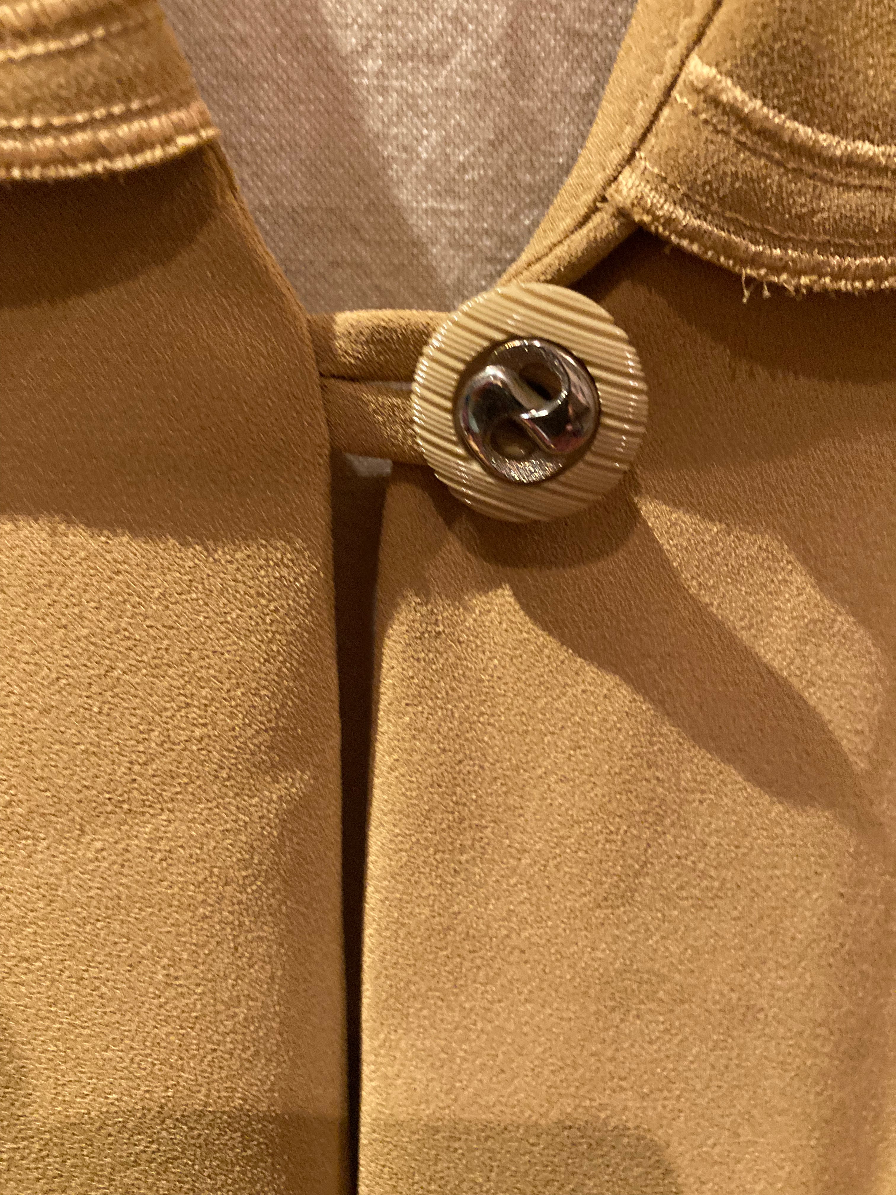 1970's Anna Marie Ladies Suit Shoulder Pads Mustard Viscose 14 Secretary Geek