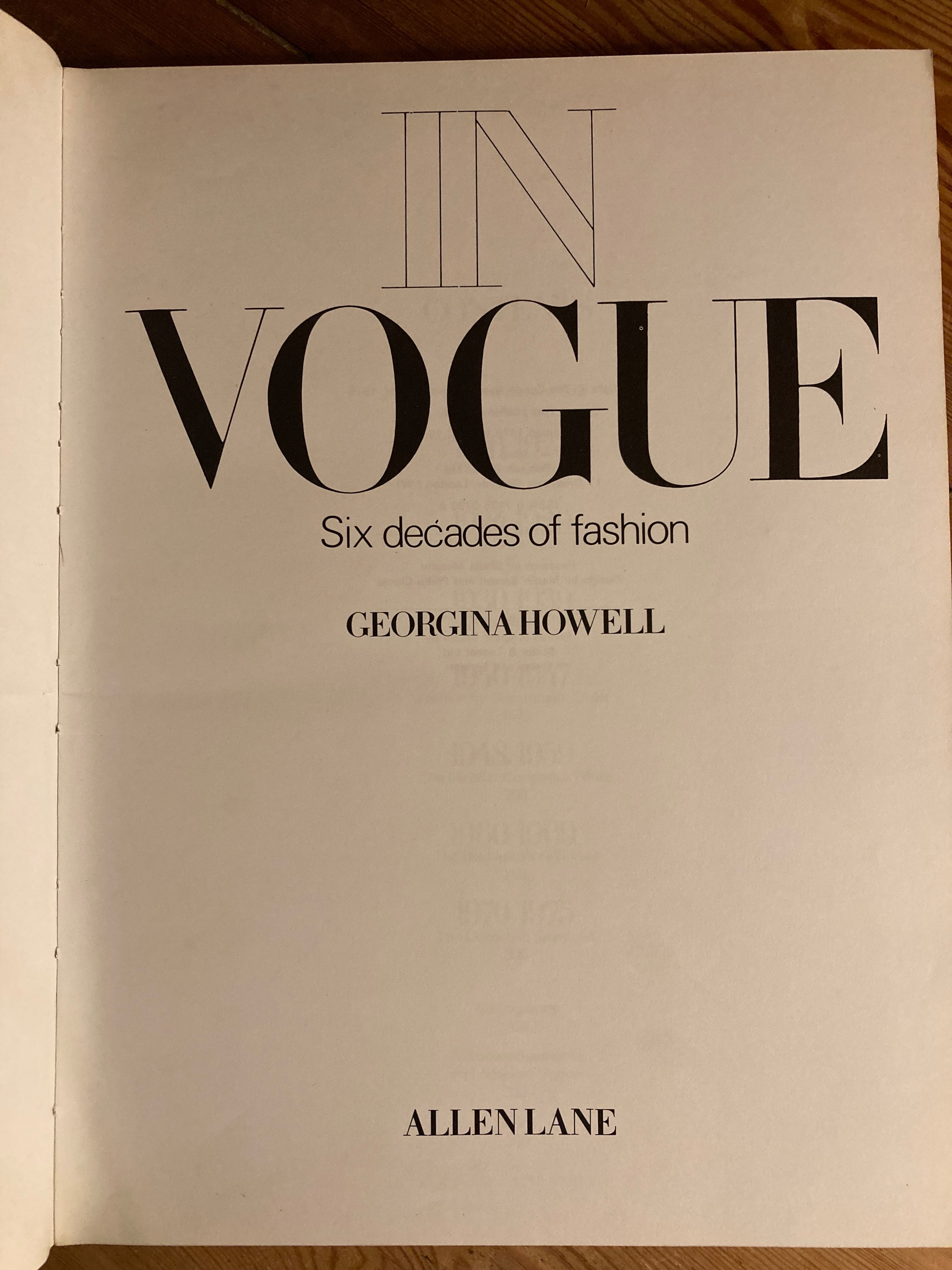 Vintage 1975 Vogue Hardback Book - Six Decades of Fashion, 344 pages