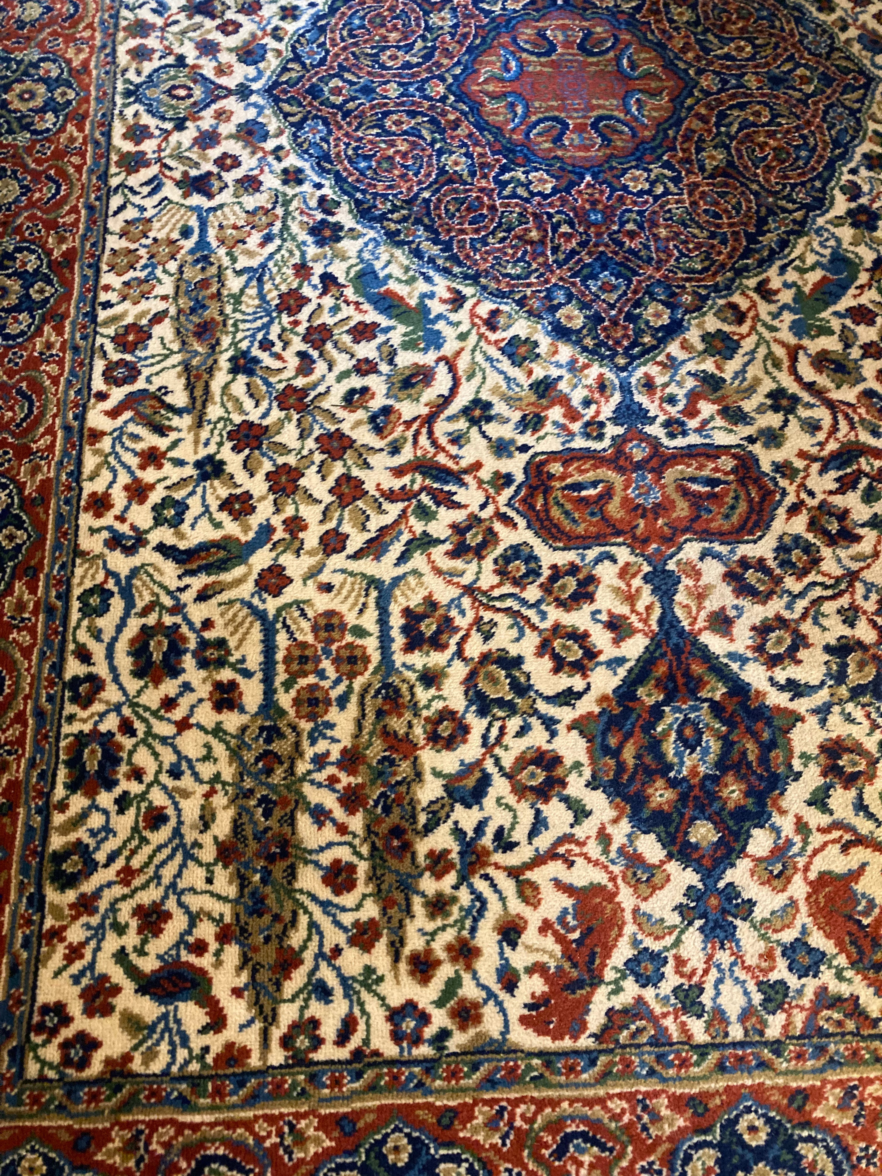 Beautiful Wool Rug Machine Made Quality Traditional Wilton Style Large 90.5 x 55.5 Inches