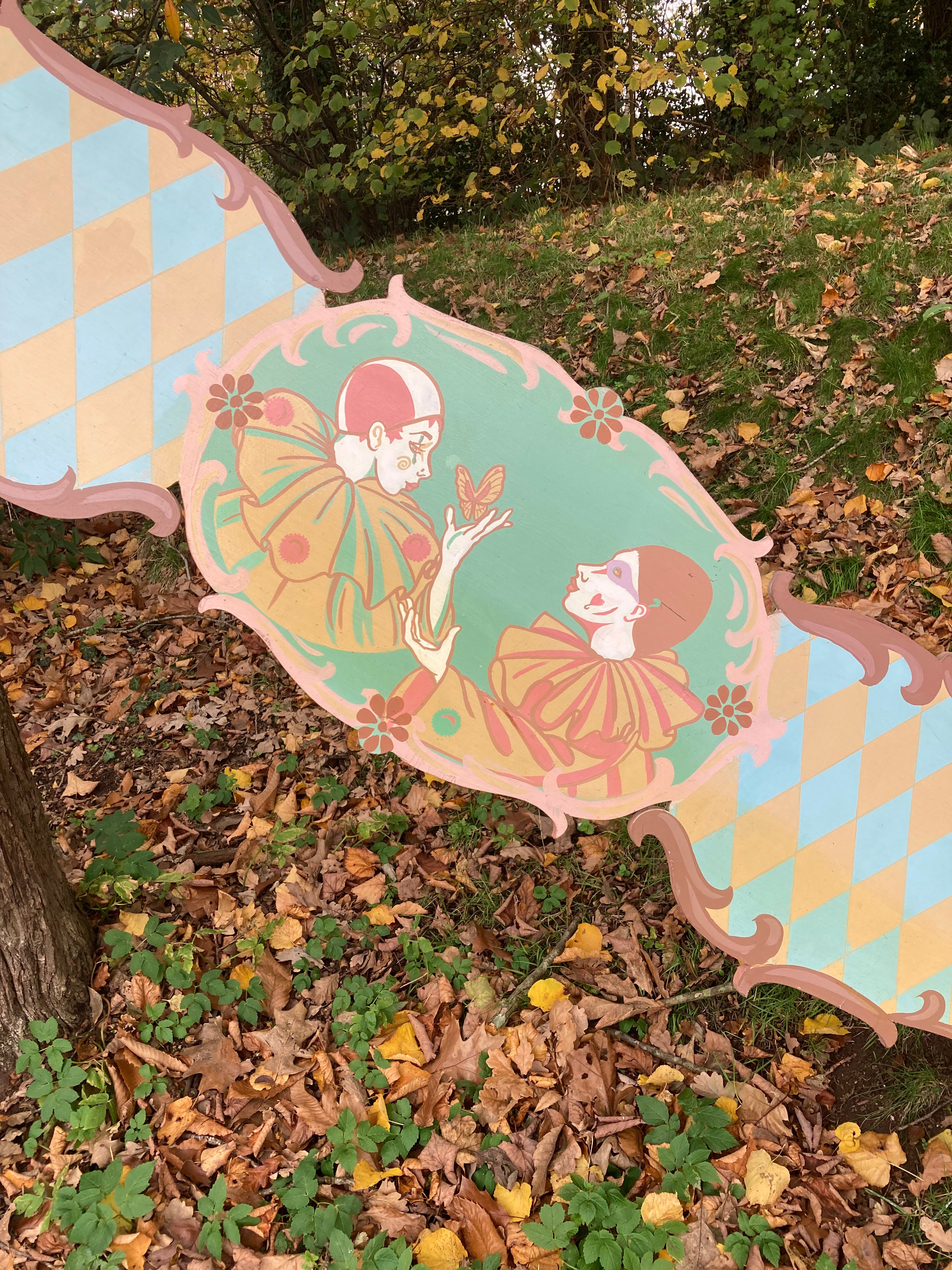 Wooden Pierrot Clown Theatre / Circus Prop 2 Metres Long